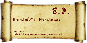 Barabás Makabeus névjegykártya